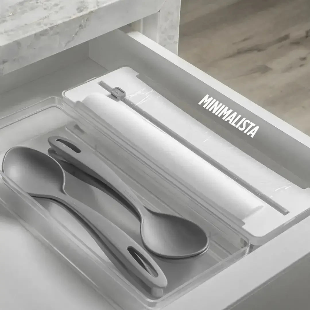 Clear Double Aluminium Foil and Cling Film Roll Organiser