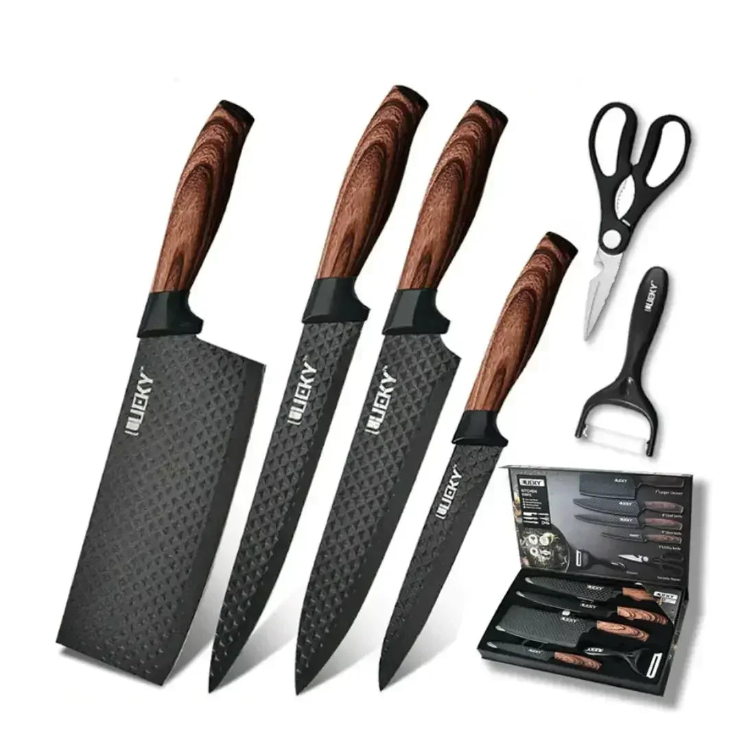 6-Piece Knife Set with Scissors and Peeler