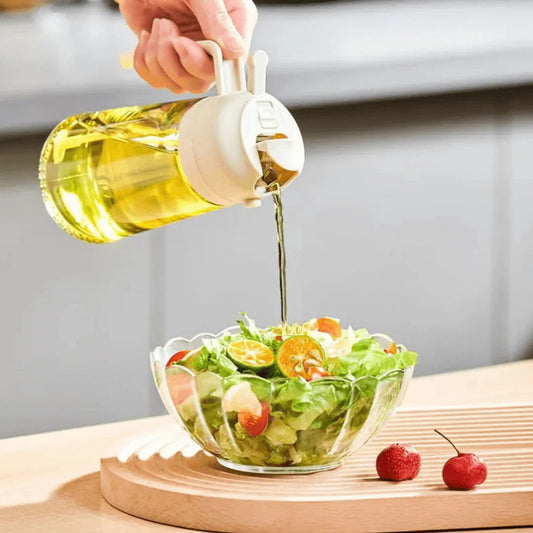 465ml 2-in-1 Glass Olive Oil Spray Bottle – Oil Sprayer for Air Fryers, Salads and Cooking