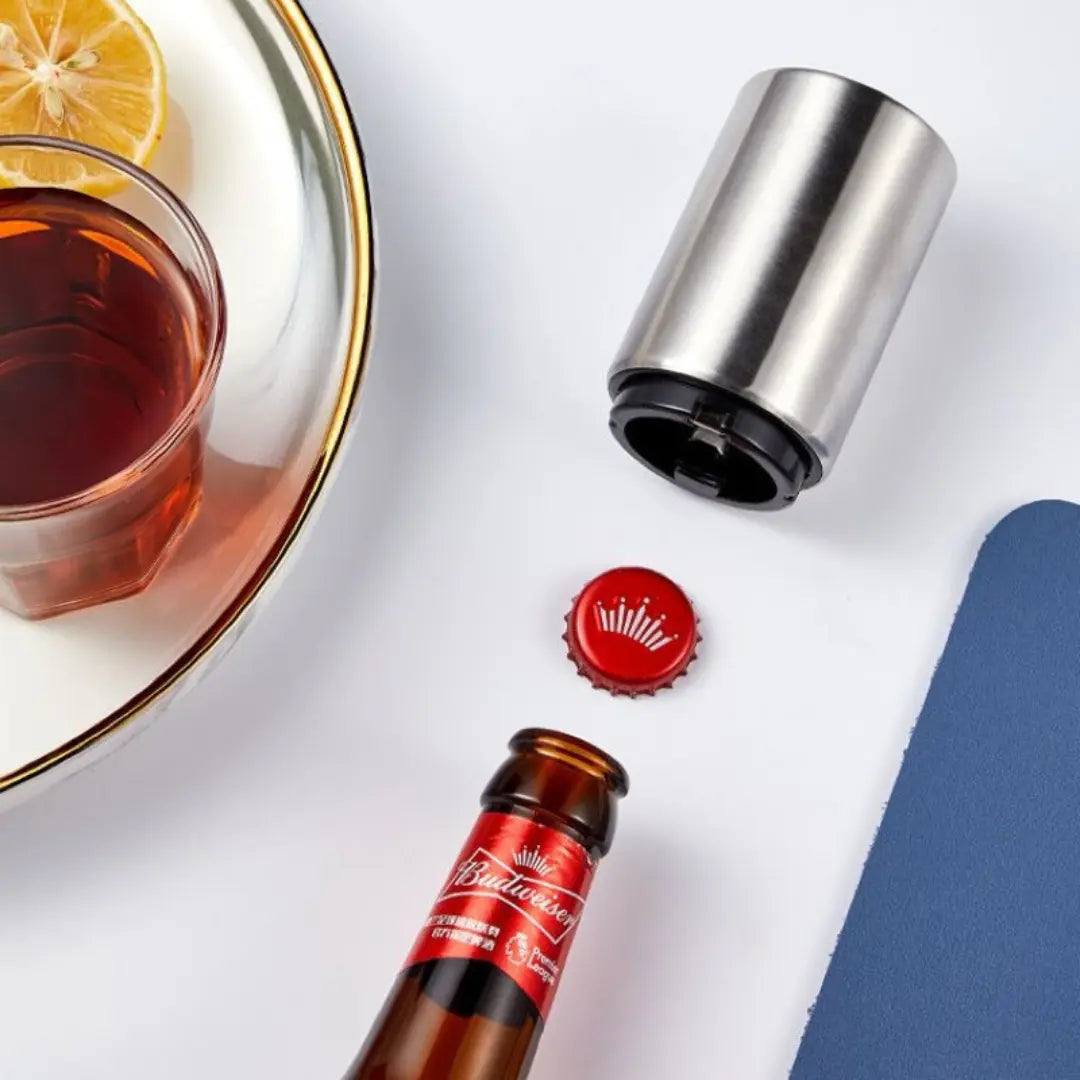 Automatic Bottle Opener with Magnet – Quick and Practical Stainless Steel Magnetic Bottle Opener