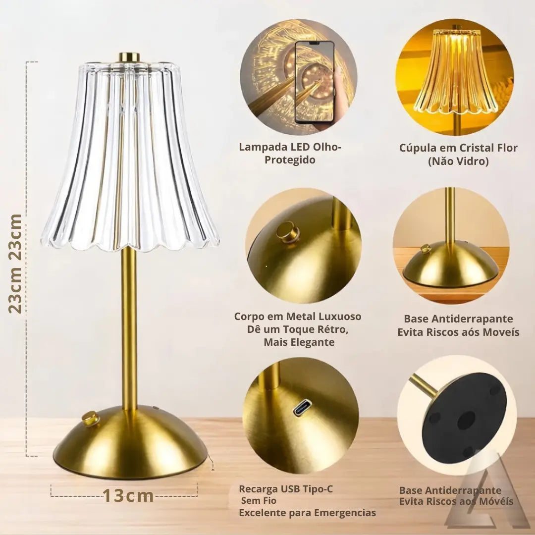 Rechargeable 3-Colour Touch-Control LED Table Lamp