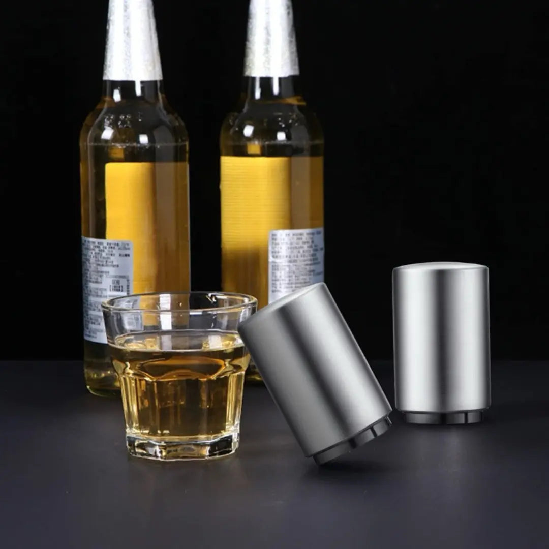 Automatic Bottle Opener with Magnet – Quick and Practical Stainless Steel Magnetic Bottle Opener