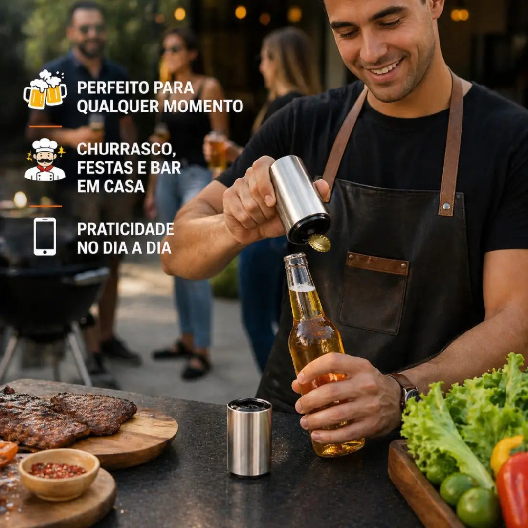 Automatic Bottle Opener with Magnet – Quick and Practical Stainless Steel Magnetic Bottle Opener