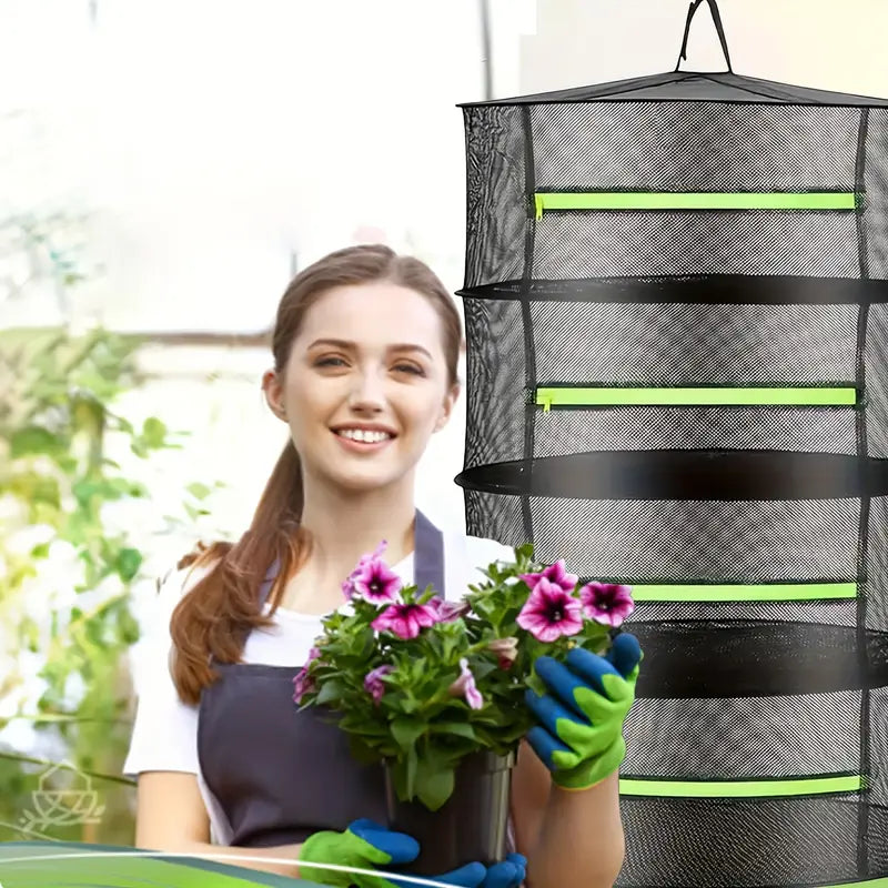Collapsible Drying Rack for Fruits, Vegetables, and Herbs – Multi-Tier Mesh Organizer for Fast Drying