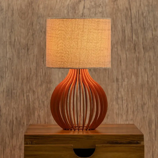 Linen-effect MDF Table Lamp