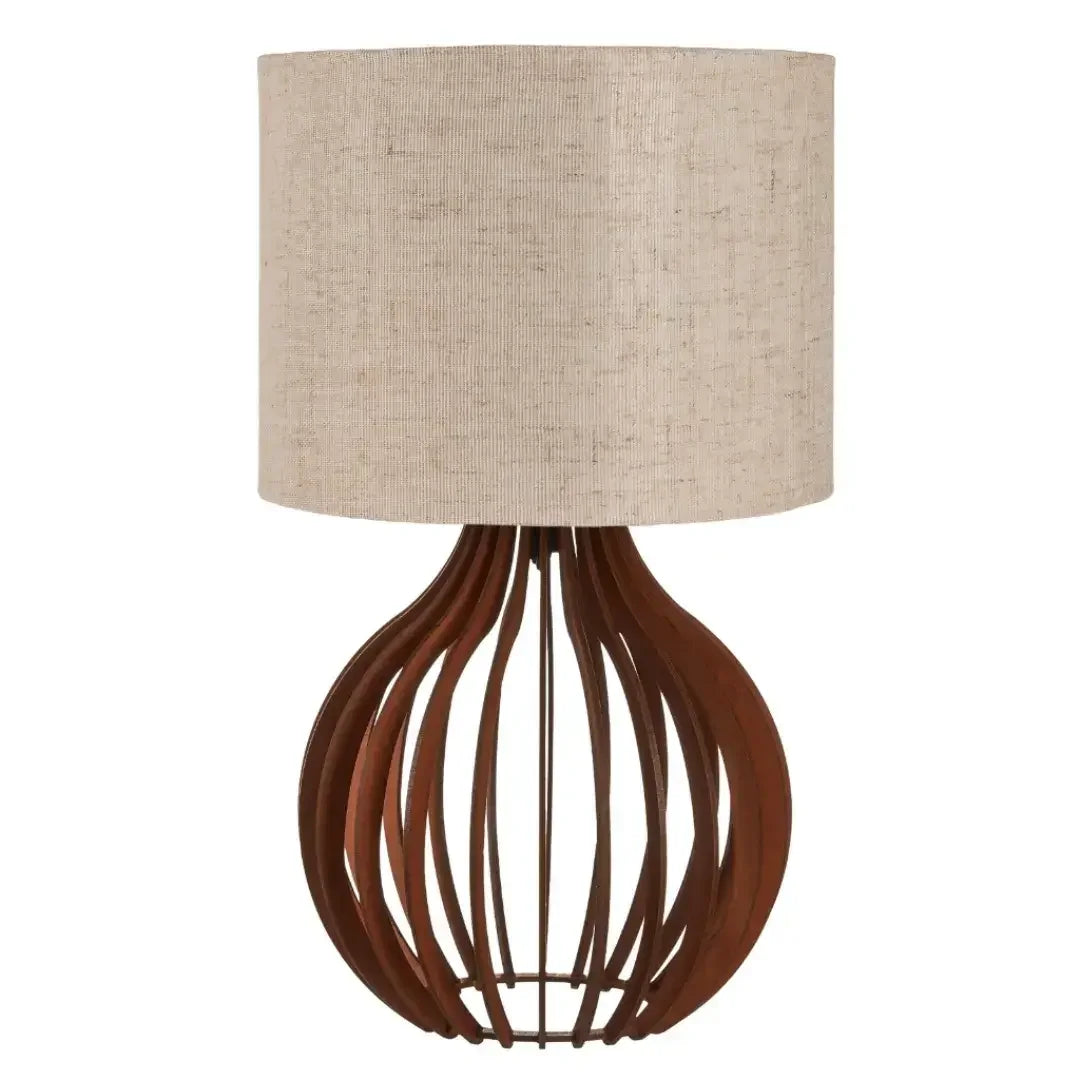 Linen-effect MDF Table Lamp