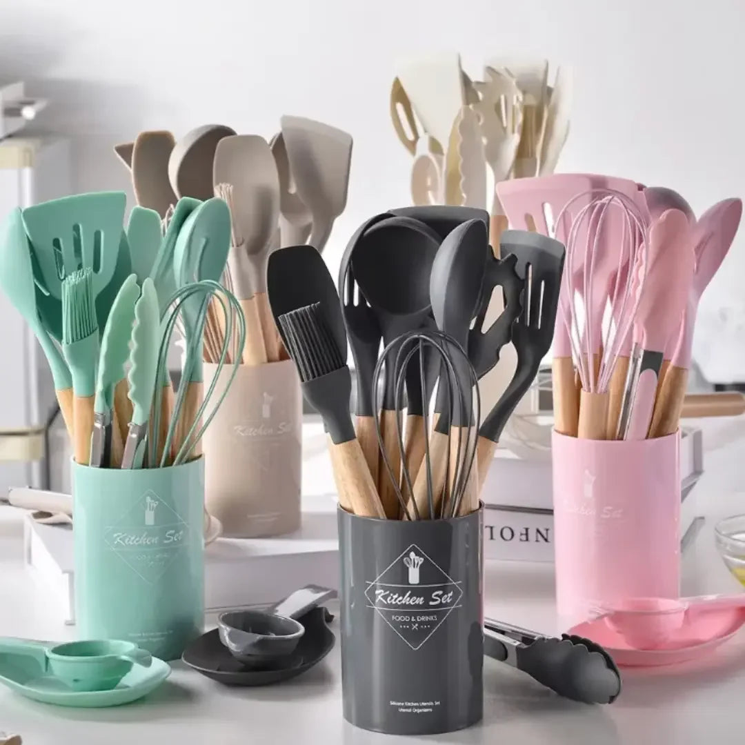 12-Piece Non-Stick Silicone Kitchen Utensil Set