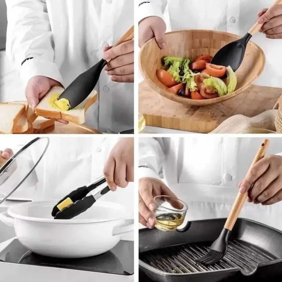 12-Piece Non-Stick Silicone Kitchen Utensil Set