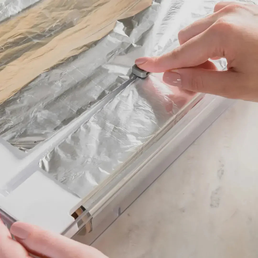 Clear Double Aluminium Foil and Cling Film Roll Organiser