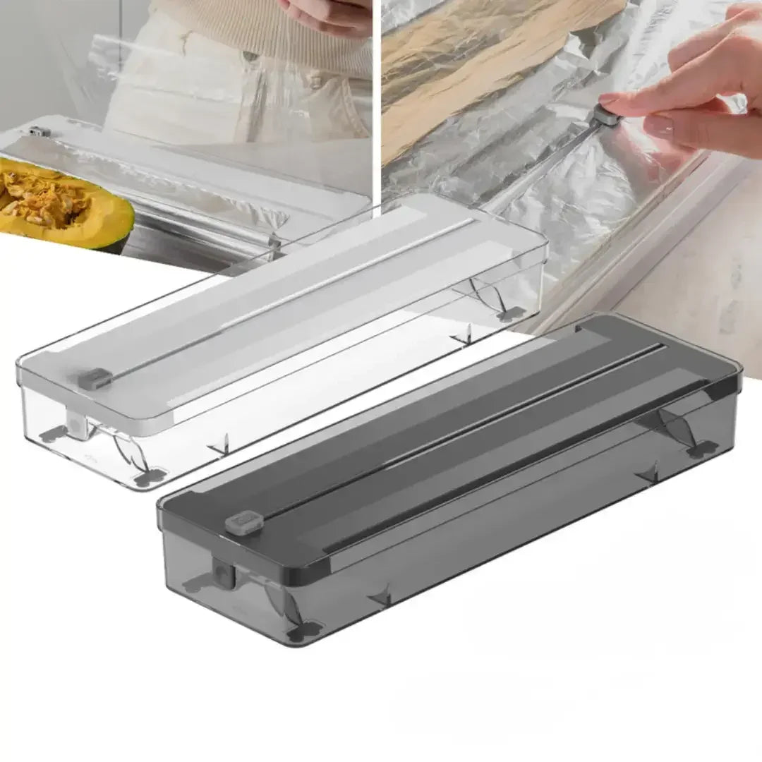 Clear Double Aluminium Foil and Cling Film Roll Organiser