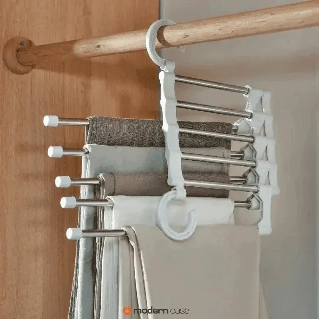Stainless Steel Trouser Organiser Hanger – 5-in-1 Retractable
