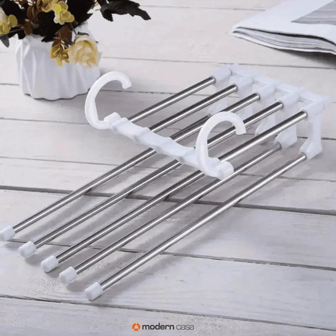 Stainless Steel Trouser Organiser Hanger – 5-in-1 Retractable