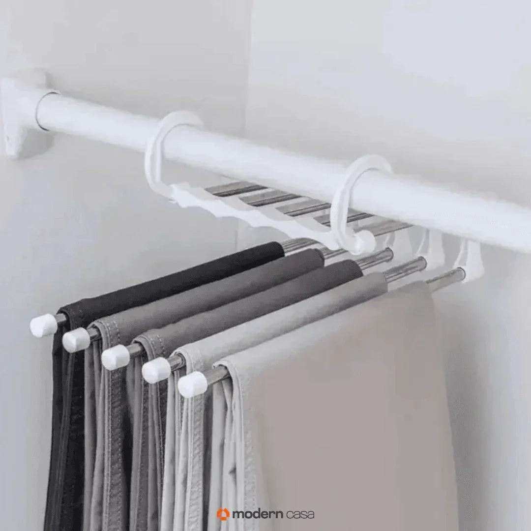 Stainless Steel Trouser Organiser Hanger – 5-in-1 Retractable