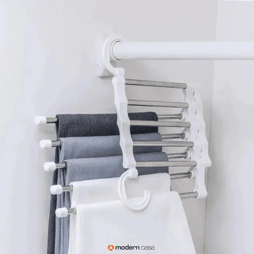 Stainless Steel Trouser Organiser Hanger – 5-in-1 Retractable