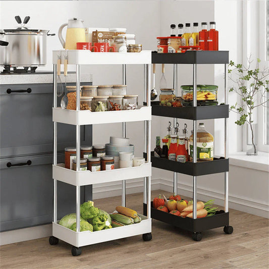 4-Tier Multi-Purpose Organiser Trolley with Wheels