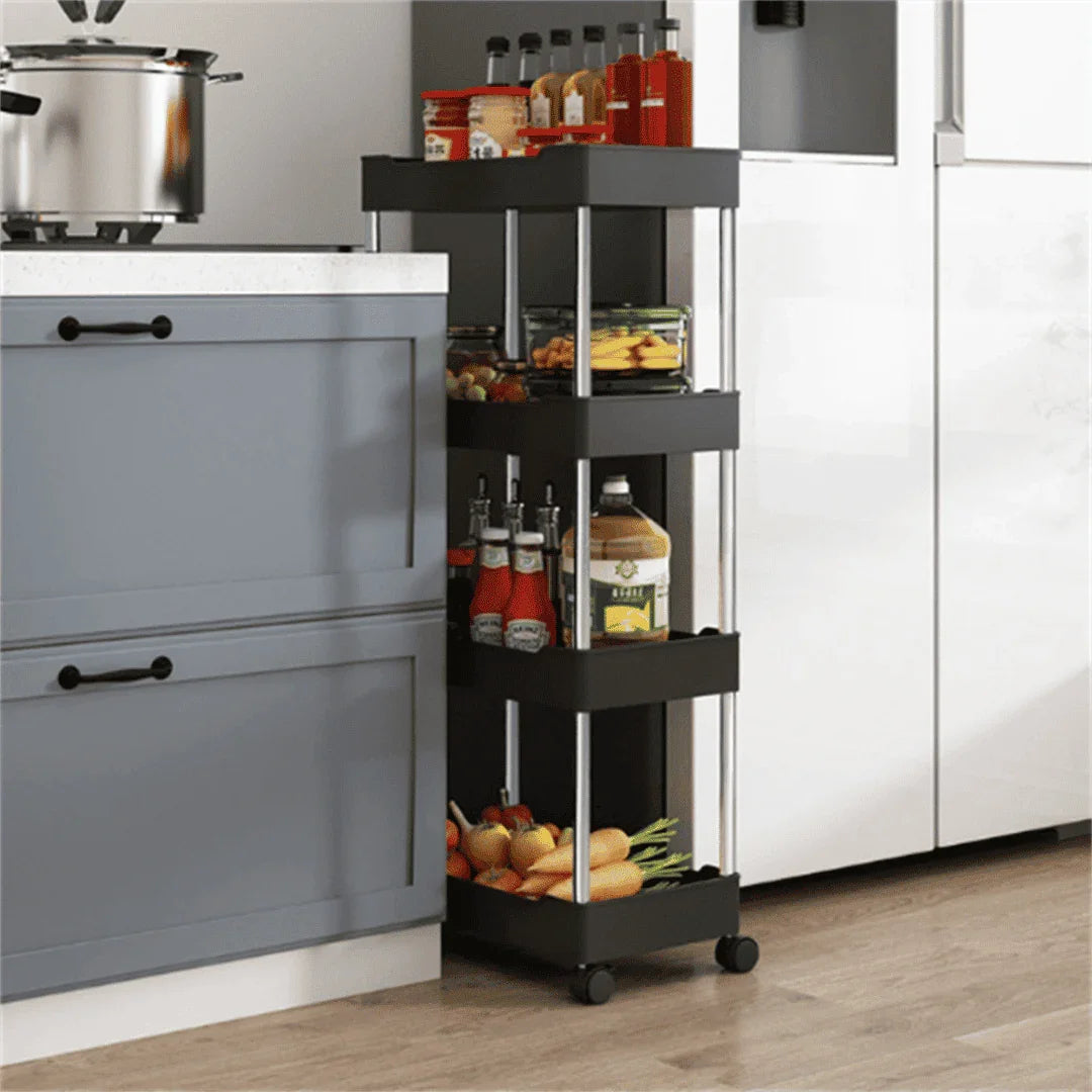 4-Tier Multi-Purpose Organiser Trolley with Wheels