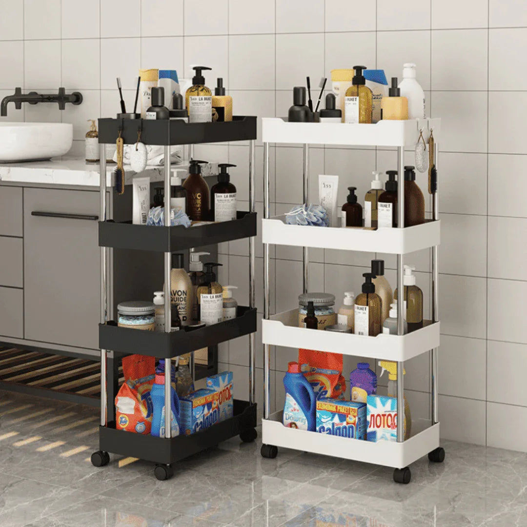 4-Tier Multi-Purpose Organiser Trolley with Wheels