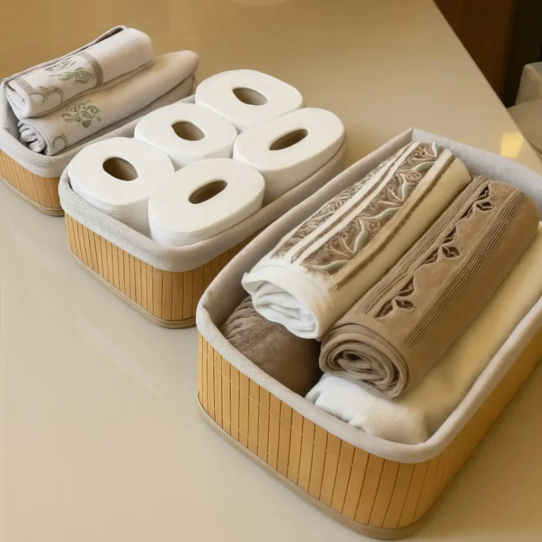 Bamboo Organiser Baskets, Set of 3