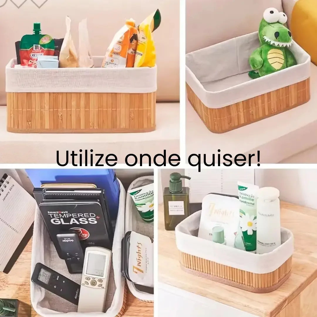 Bamboo Organiser Baskets, Set of 3