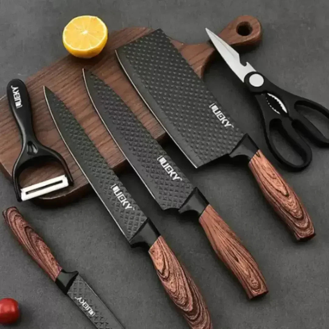 6-Piece Knife Set with Scissors and Peeler