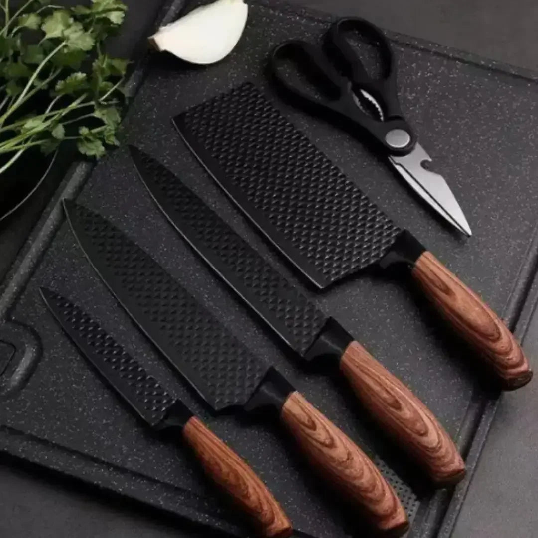 6-Piece Knife Set with Scissors and Peeler