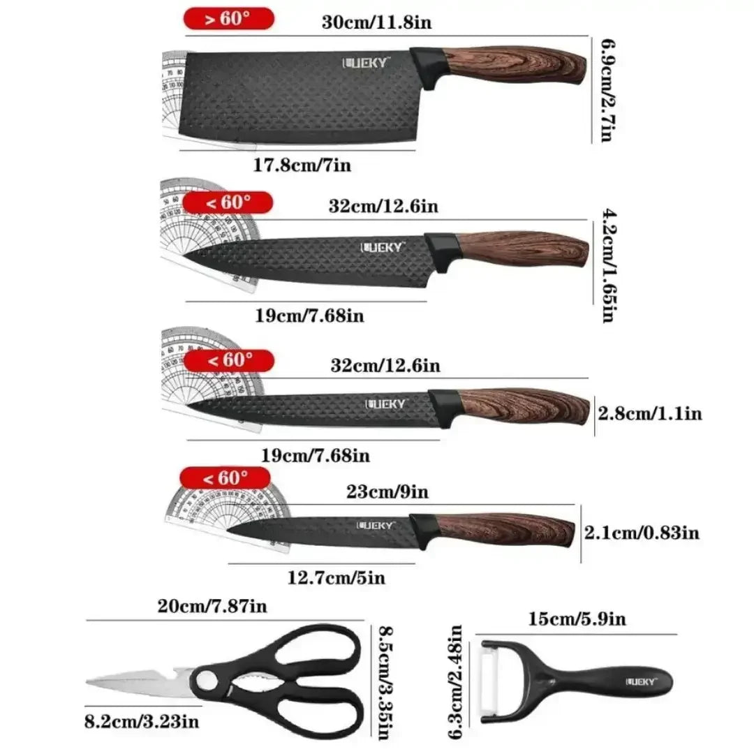 6-Piece Knife Set with Scissors and Peeler