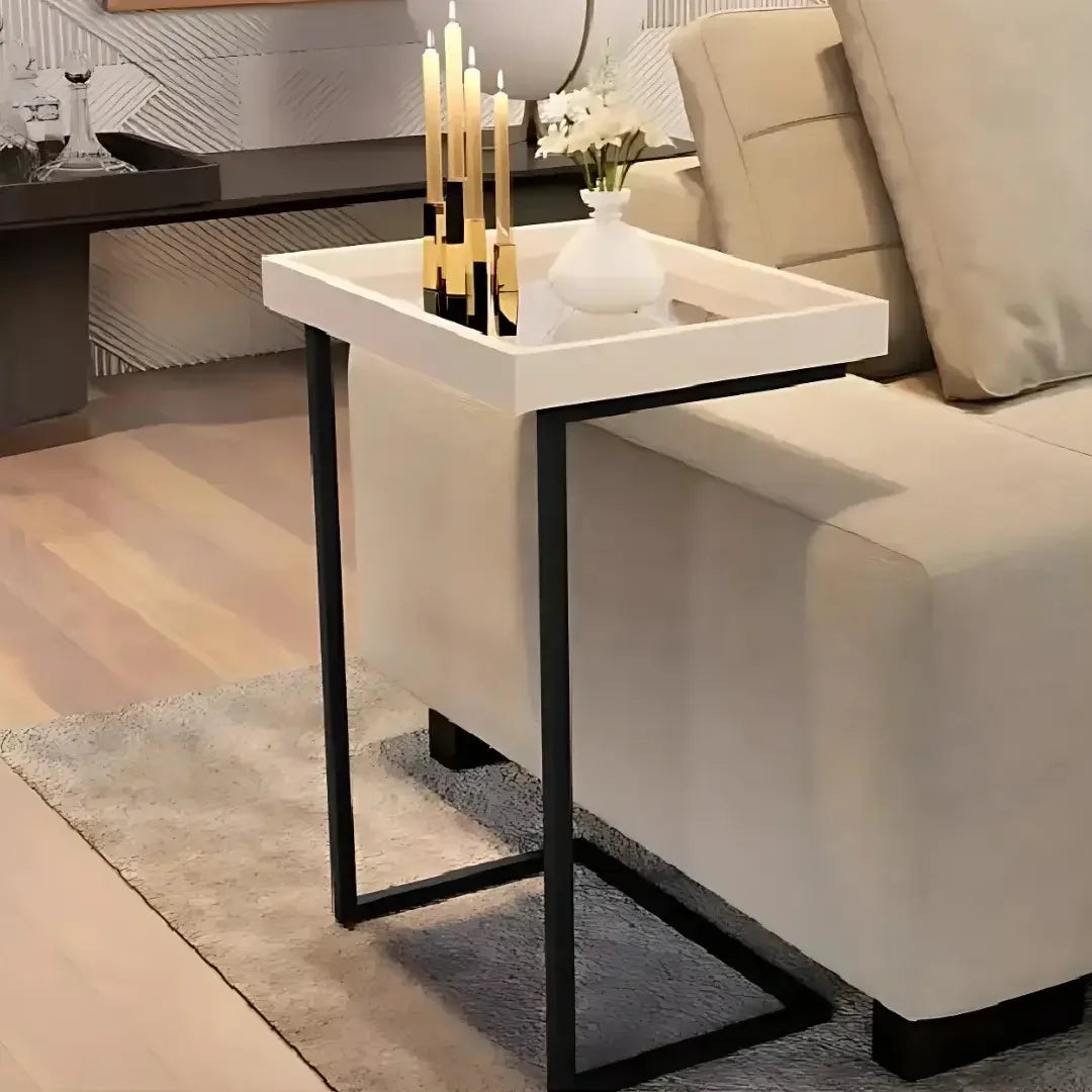 Sofa Side Table with Mirror