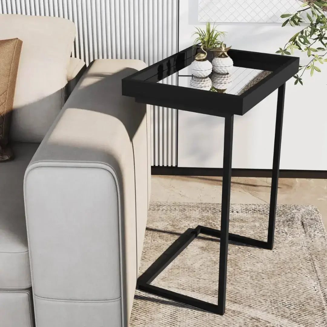 Sofa Side Table with Mirror