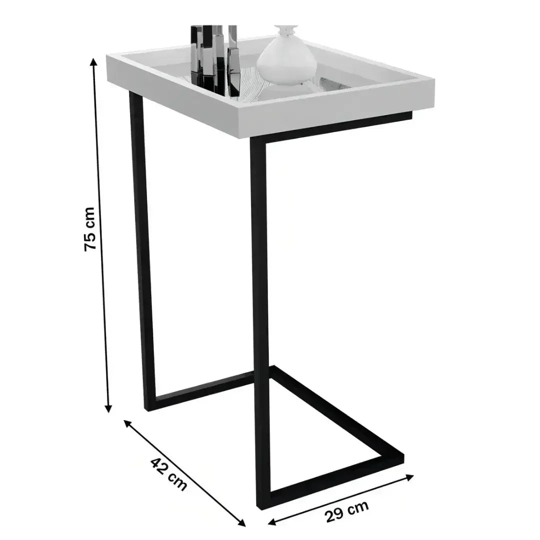 Sofa Side Table with Mirror