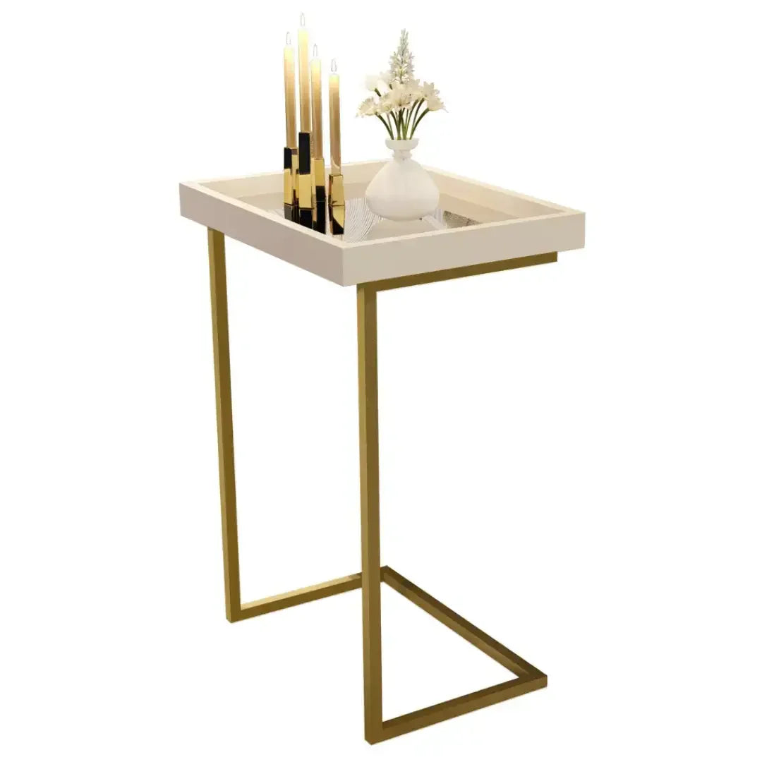 Sofa Side Table with Mirror