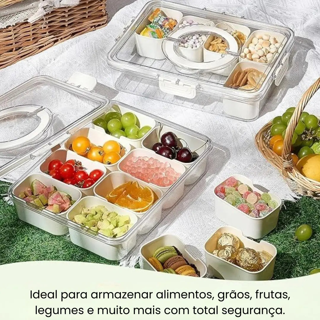 Airtight Acrylic Organiser with 8 Compartments – for Fruit, Vegetables and Food