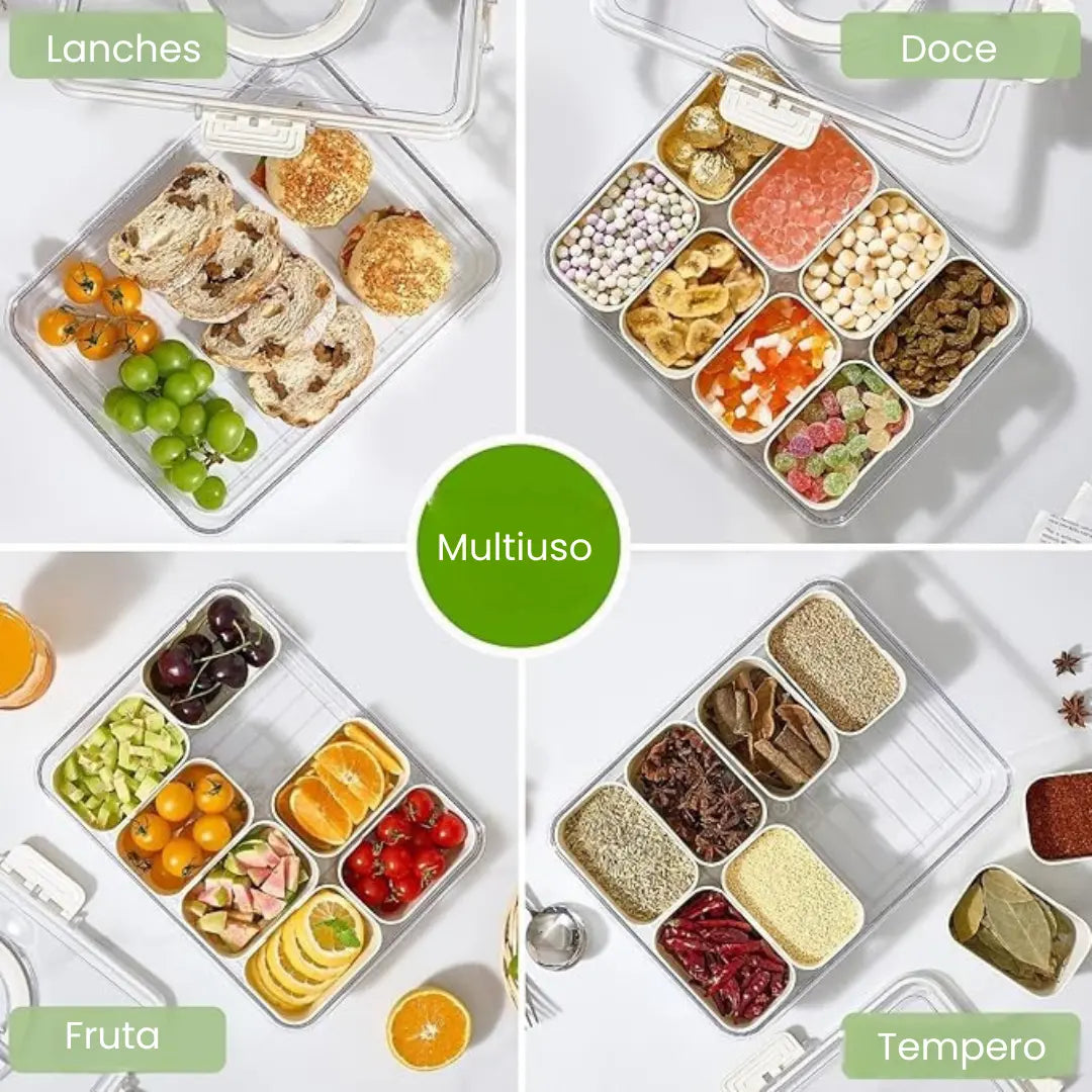 Airtight Acrylic Organiser with 8 Compartments – for Fruit, Vegetables and Food