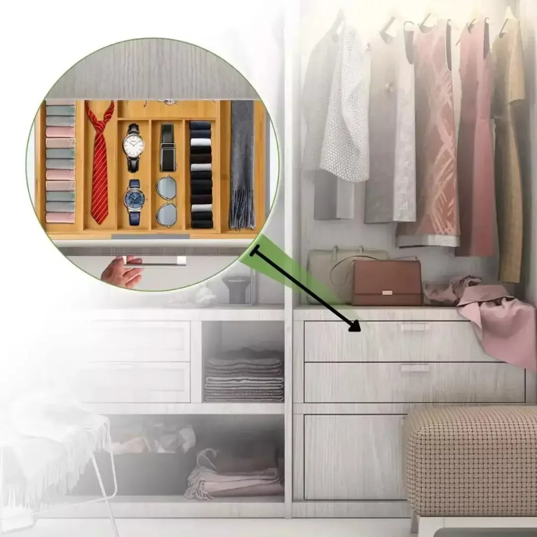 Extendable Bamboo Cutlery Holder