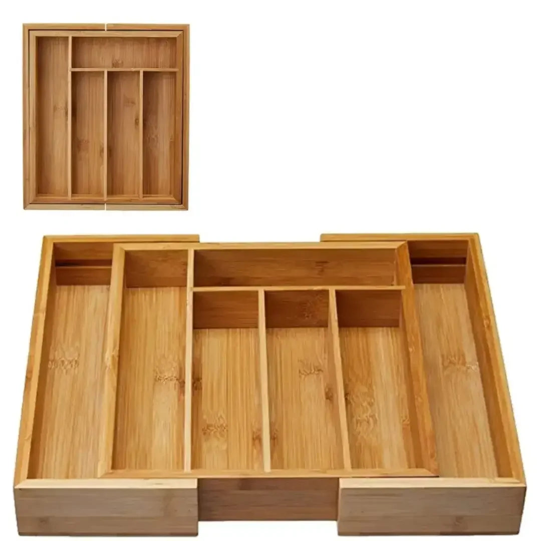 Extendable Bamboo Cutlery Holder